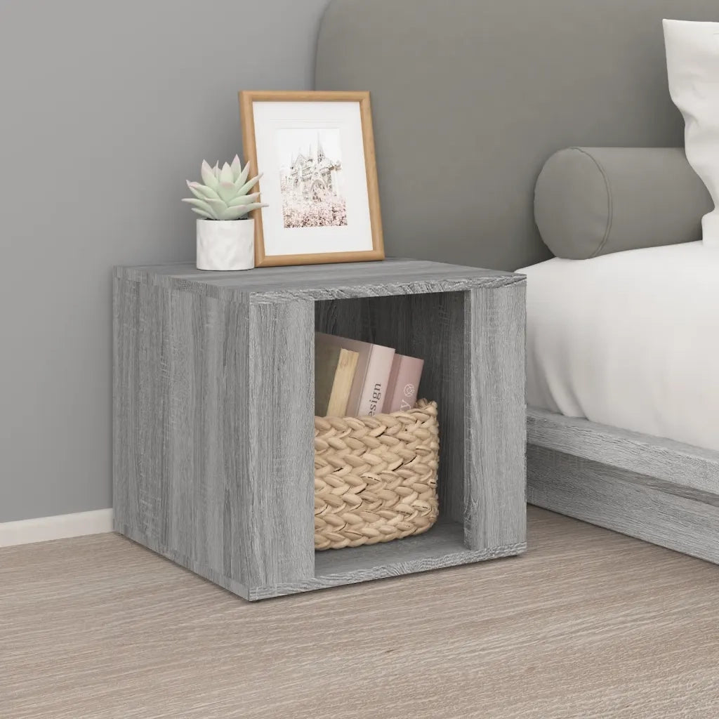 Comodino-Tavolino da notte Grigio Sonoma 41x40x36 cm in Legno Multistrato