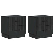 Armadio da Notte con cassetto 2 pcs Nero 43 x 34,5 x 44,5 cm