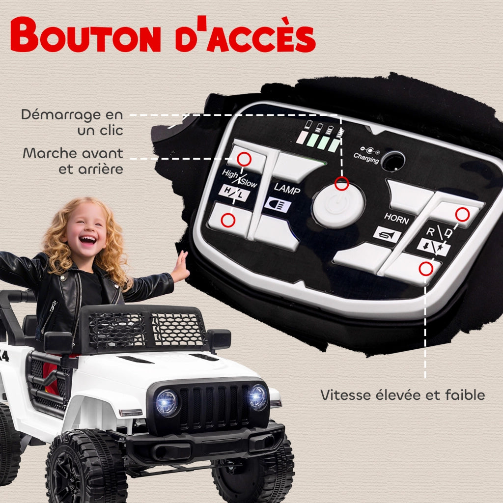 Auto Bambina Elettrica 12V con Telecomando ¨C zephmum ¨C 100x65x72 cm Bianco