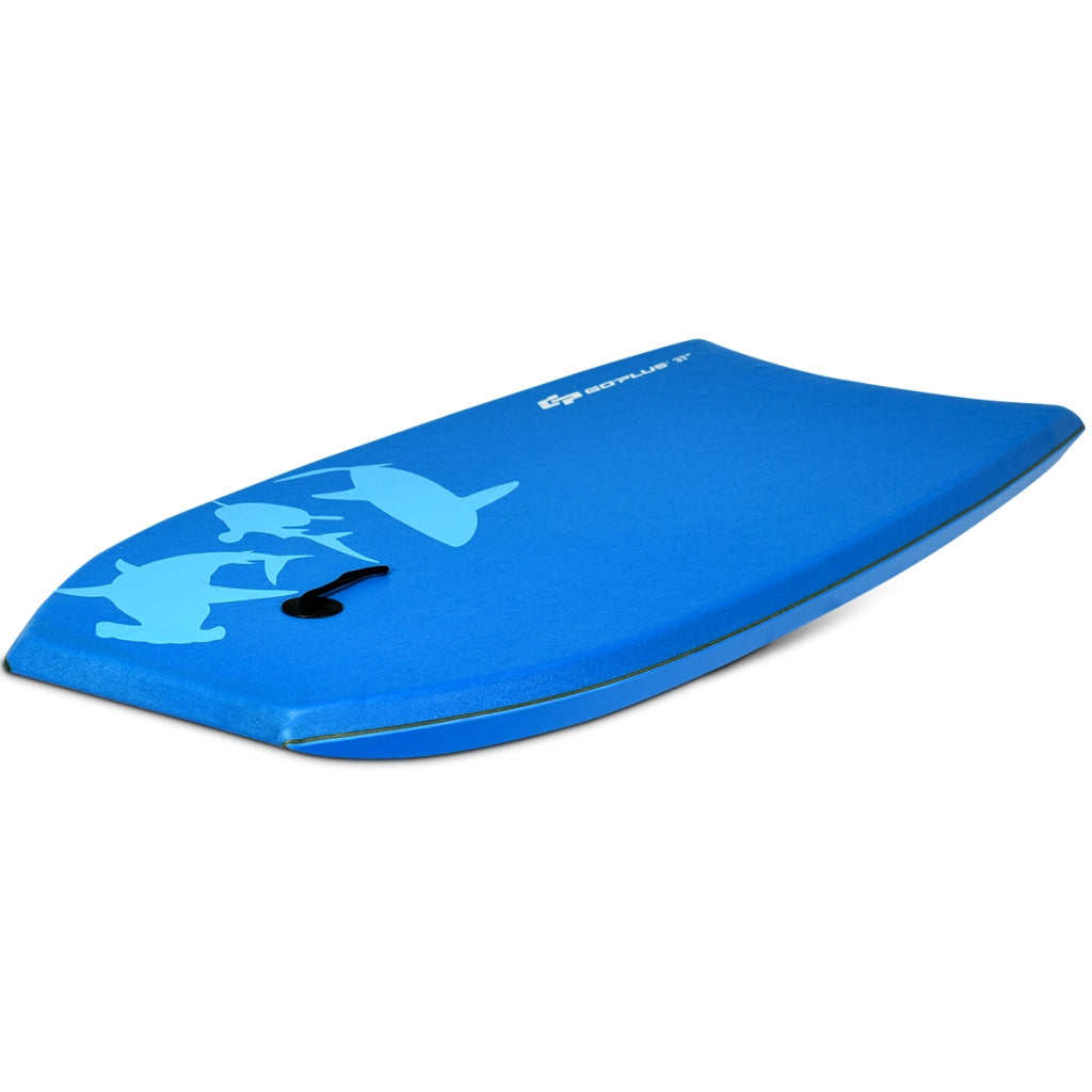 Tavola da surf con cinturino per piedi, Bodyboard tavola per bambini/adulti 84x48x6cm Blu e bianco