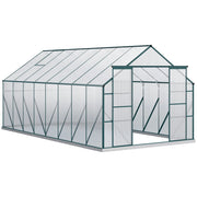 Easycomfort Serra da Giardino in Policarbonato, Metallo e Alluminio, Anti-UV e Antivento, 244x500x216cm, Verde