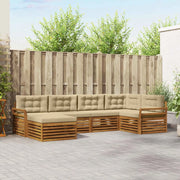 Set di divani da esterno con cuscino 6 pcs Naturale e Beige