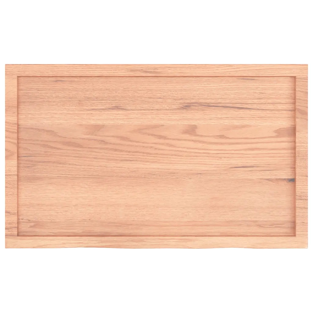 Piano Tavolo Marrone 100x60x(2-6) cm Massello Rovere Trattato