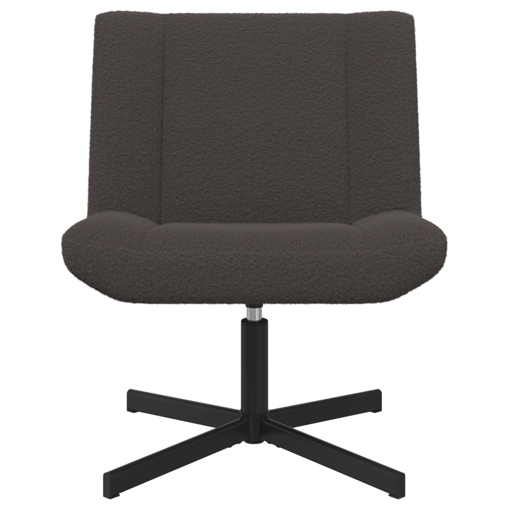 Sedia d'Accent Grigio Scuro Tessuto con Base in Metallo Media
