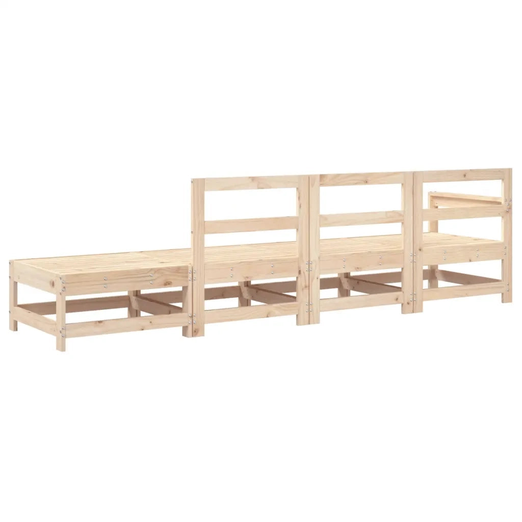 Salotto da Giardino-Set Salotto da Giardino 4 pz in Legno Massello di Pino