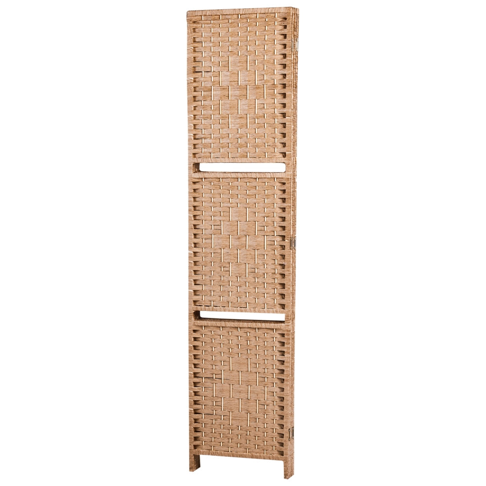 Divisorio a 4 pannelli per ambienti in legno di pioppo chiaro Pareti con trame in stile Boho