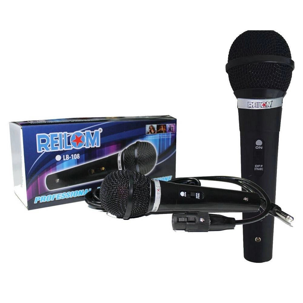 Trade Shop - Microfono Dinamico Unidirezionale Con Cavo Mono 2mt Karaoke Stereo Lb-108 -
