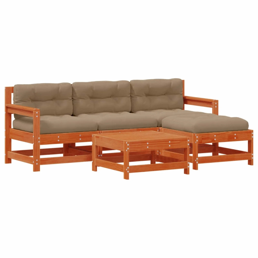 Set Lounge da Giardino 5 pcs Pino Marrone Cerato 3418131