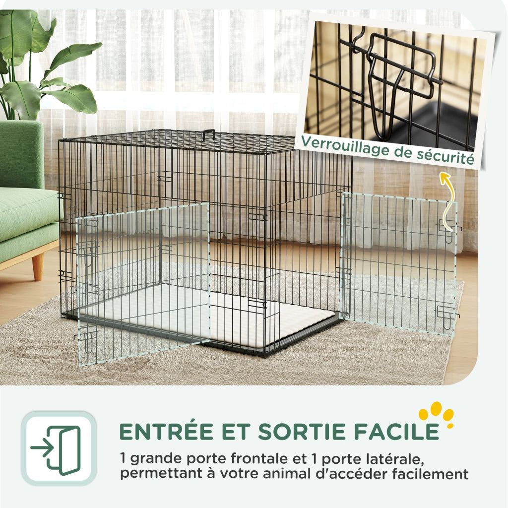 Casetta Trasporto Cane Pieghevole ¨C Zephmum ¨C Nero 90x57.5x62