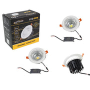 Trade Shop - Faretto Incasso Led Cob 20 W Luce Fredda 6500k Calda 3000k Naturale 4000k P-120 -