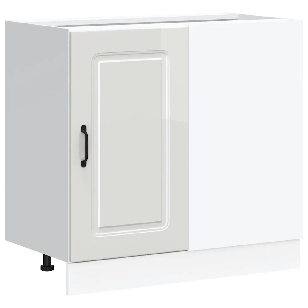 Mobiletto da cucina "Kalmar" Bianco lucido in legno ingegnerizzato 854320