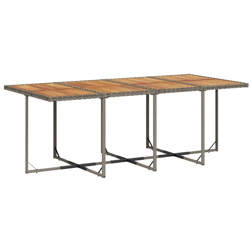 Set da Pranzo da Giardino 9 pz con Cuscini in Polyrattan Grigio 3210566