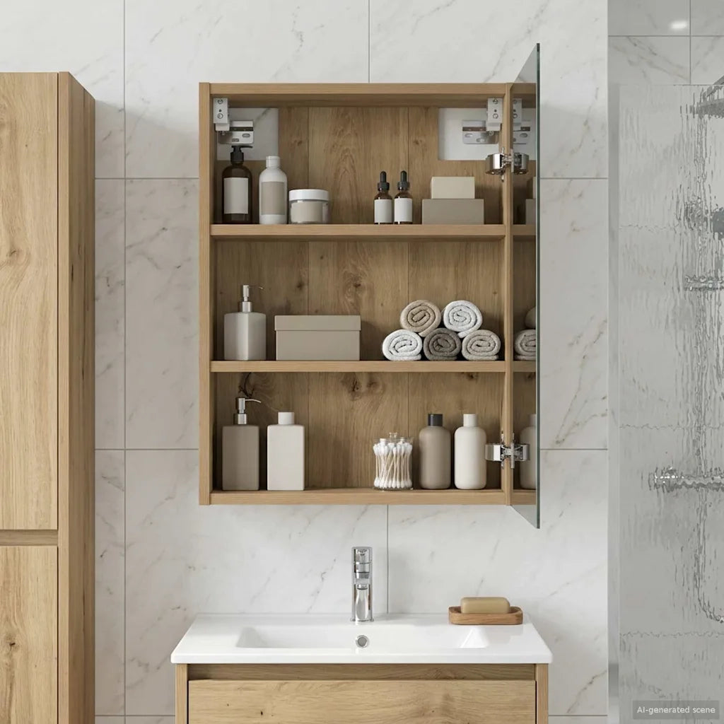 Mobiletto per specchio da bagno con porta Rovere Artigianale 889142