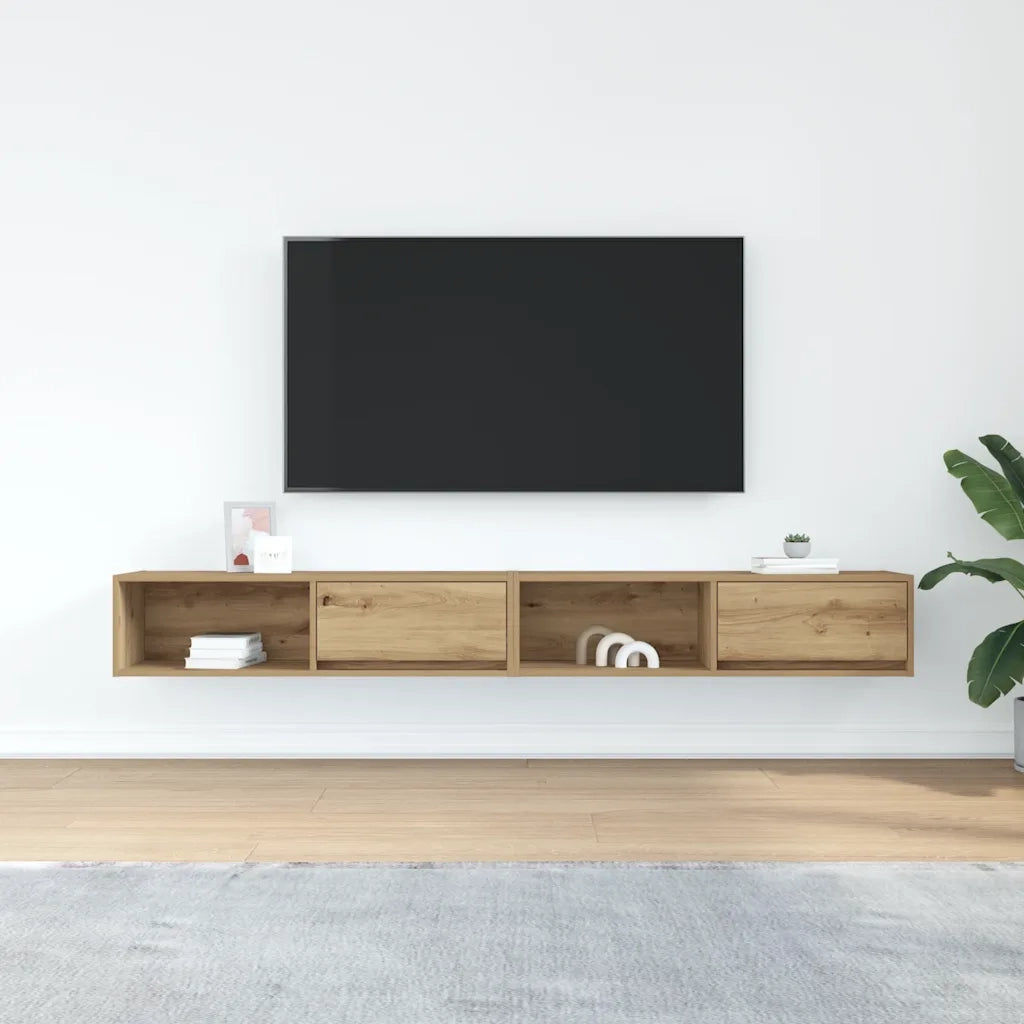 Mobili Porta TV 2pz Rovere Artigianale 100x31x25,5cm Truciolato