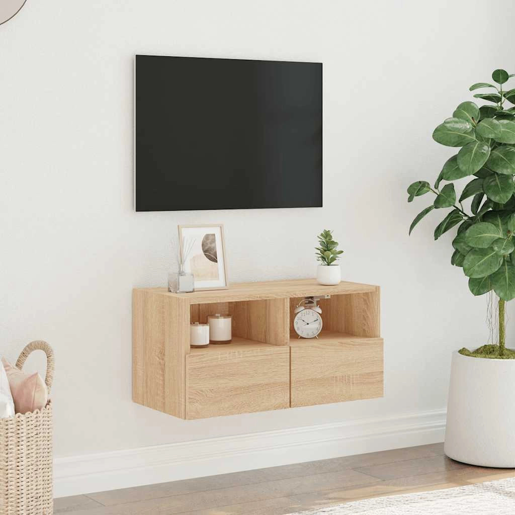 Mobile TV a Parete Rovere Sonoma 60x30x30 cm Legno Multistratocod mxl 86080