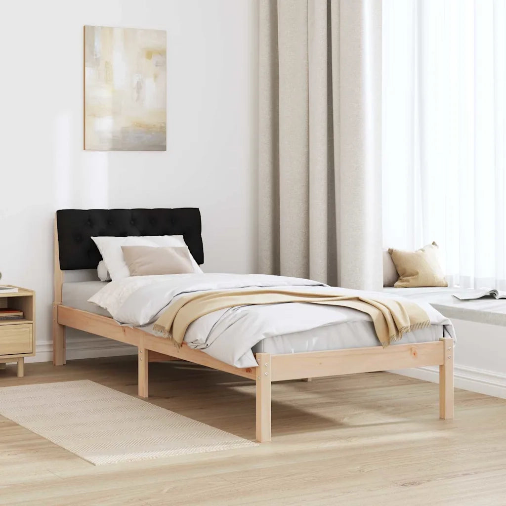 Struttura del Letto con testiera Marrone e nero 75 x 190 cm