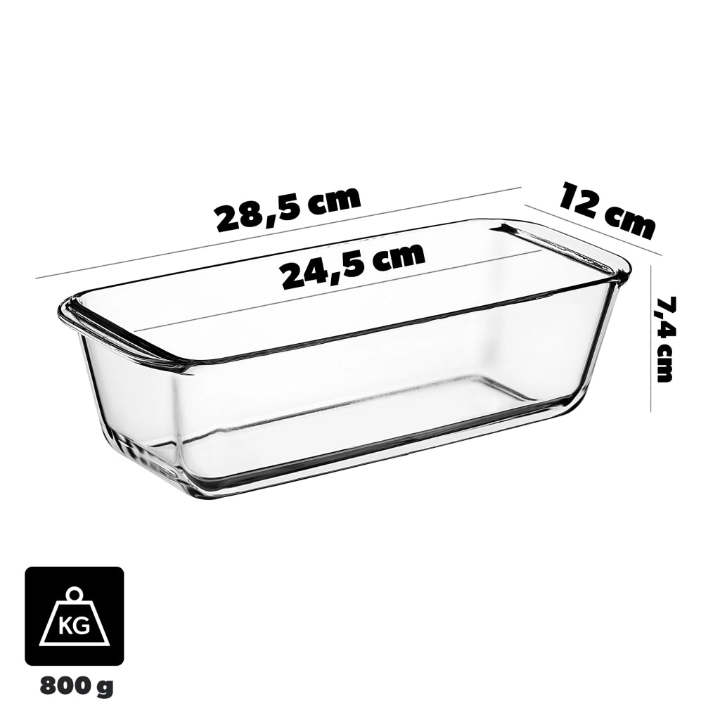 Teglia da forno in vetro KADAX da 28,5 cm, resistente al forno.