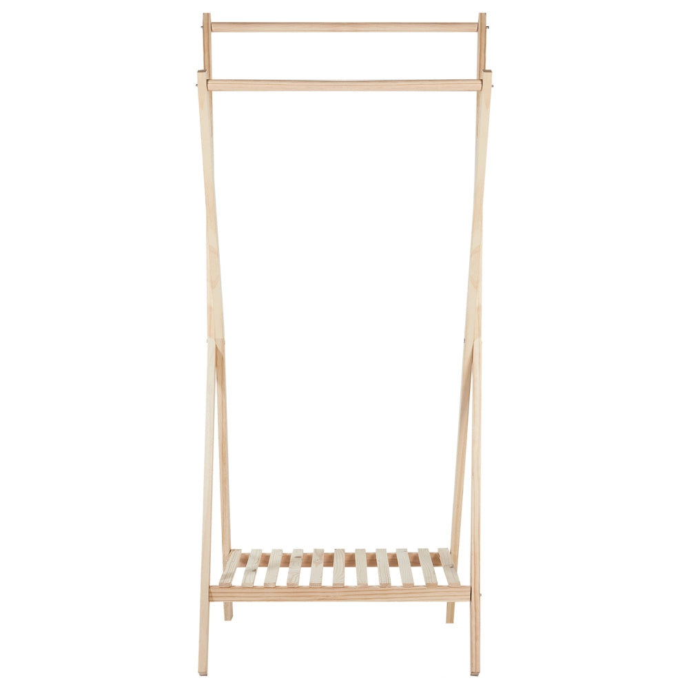 Appendiabiti in marrone chiaro di abete 155 cm