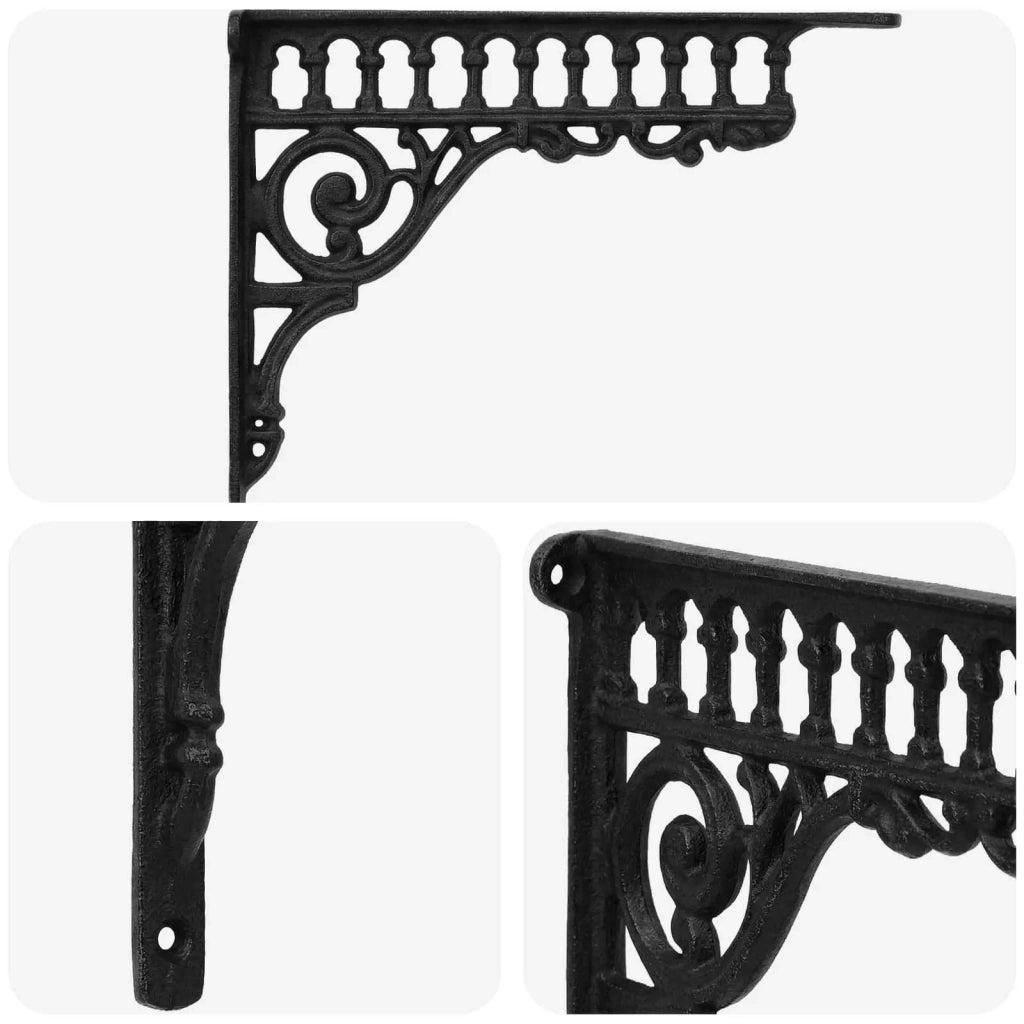 Supporti per mensole da parete 2 pz Nero 27.5 x 23 x 4 cm 42038803