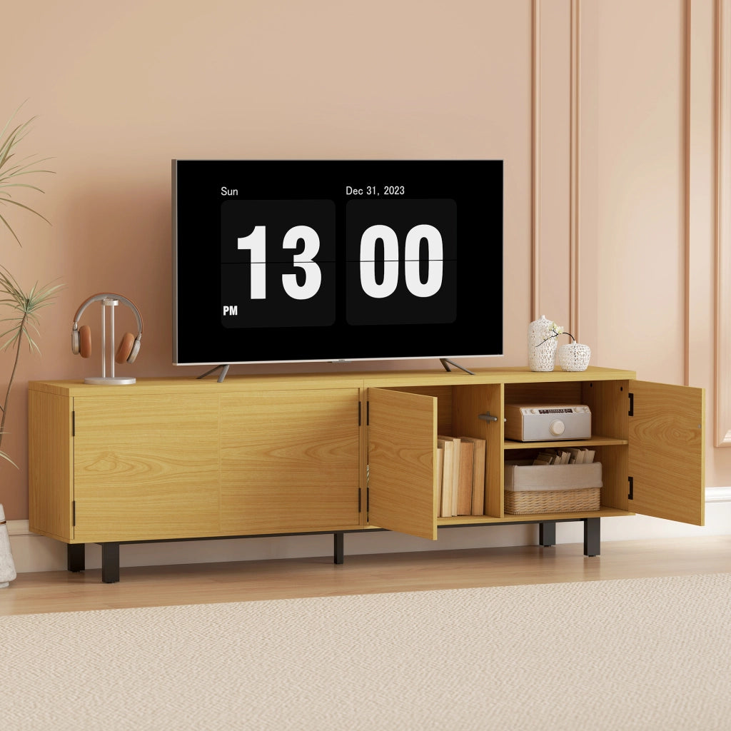 Mobile TV 180cm ¨C Xylo ¨C legno naturale con 4 ante a pressione 180x35x55,5cm