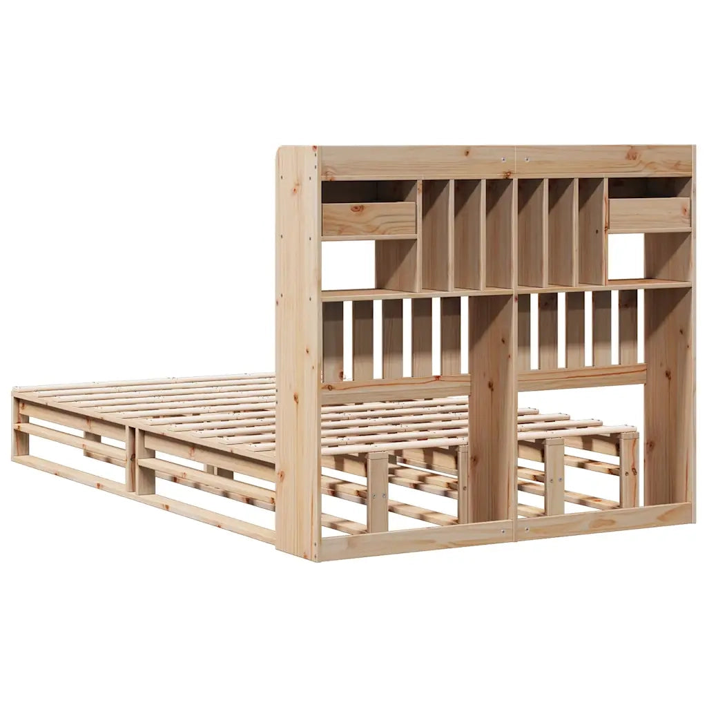 Letto Libreria senza Materasso 135x190 cm in Legno di Pino 3323983