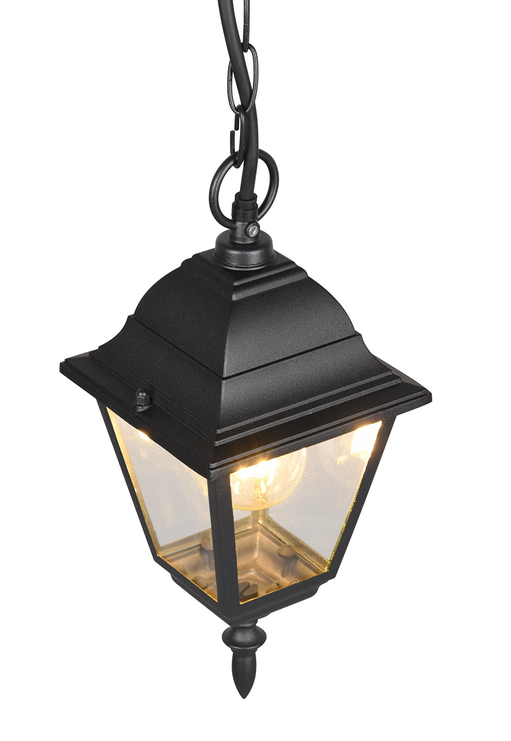 Lampada a Sospensione da Esterno Attacco E27 in Alluminio Nero Opaco