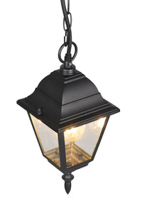 Lampada a Sospensione da Esterno Attacco E27 in Alluminio Nero Opaco