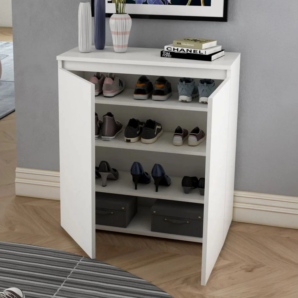 Mobile Portascarpe Astrina, Scarpiera 3 Ripiani Made in Italy, 80x37x102h cm Grigio Chiaro