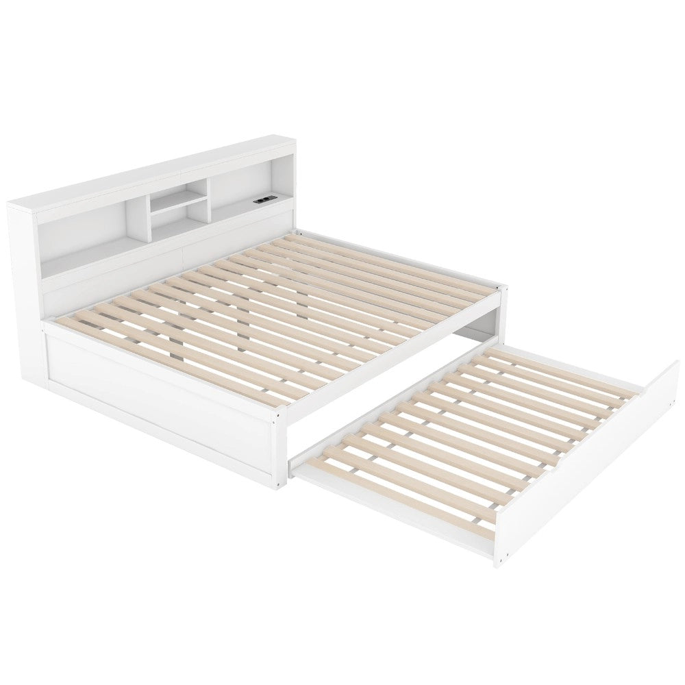 Letto Divano con LED e Contenitore ¨C MINIMAL ¨C Bianco 140x200