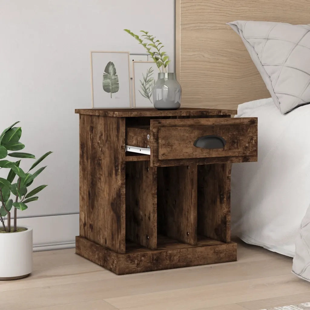 Comodini 2pz Rovere Fumo 43x36x50 cm 816355