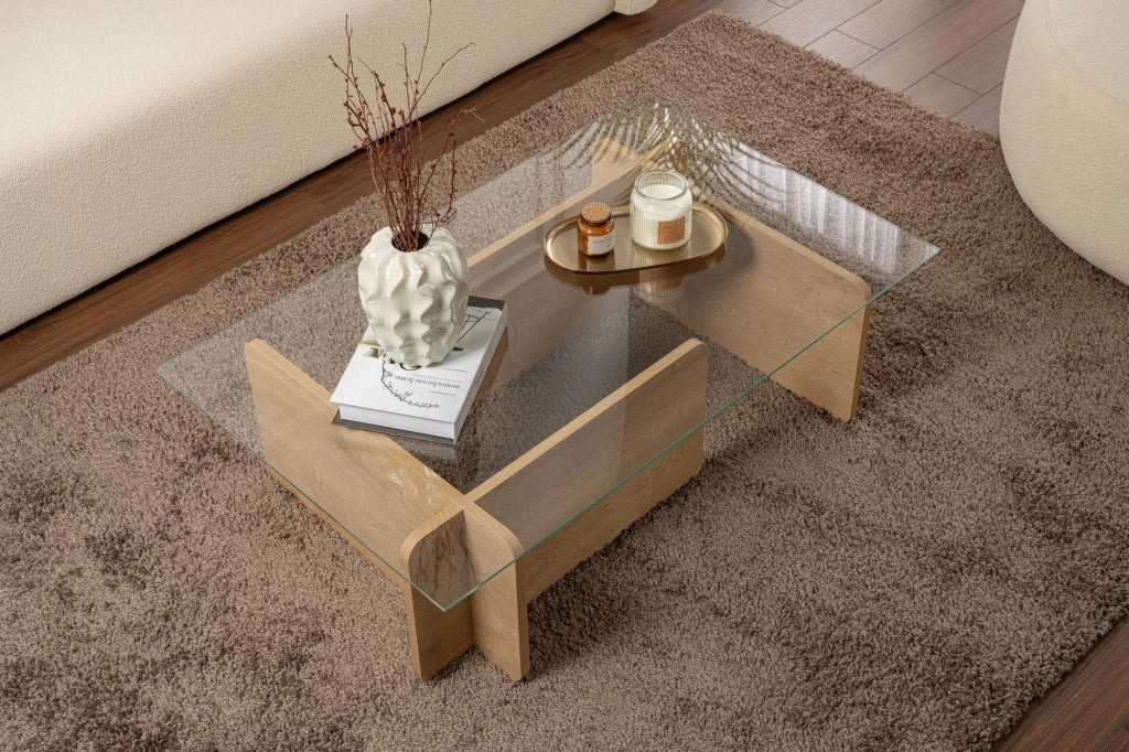 Tavolino da caffè in legno "Flavio" - 105 x 65 x 30 cm - Rovere