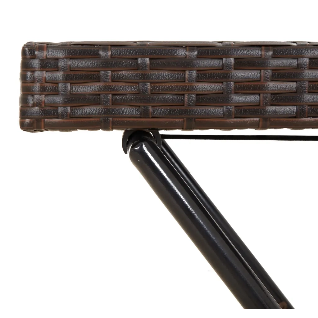 Tavolino Vassoio Pieghevole Marrone 65x40x75 cm in Polyrattan 365128
