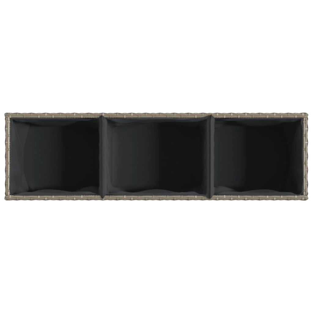 Fioriera rialzata per piante fiori giardino terrazze con 3 vasi set da 2 105 x 30 x 32 cm resina intrecciata grigia 02_0038857