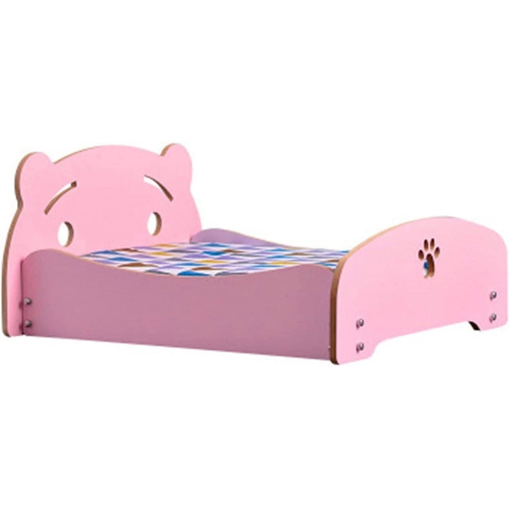 Trade Shop - Letto Cuscino Per Cani Gatti Animali Domestici Durevole In Legno 47 X 42 X 23cm -