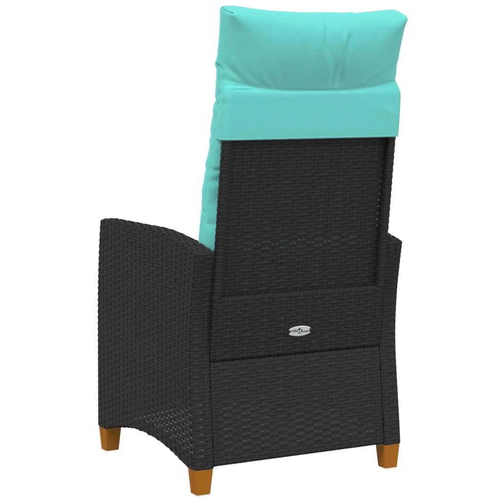 Poltrona reclinabile con tavolino 62 x 64 x 112 cm polyrattan