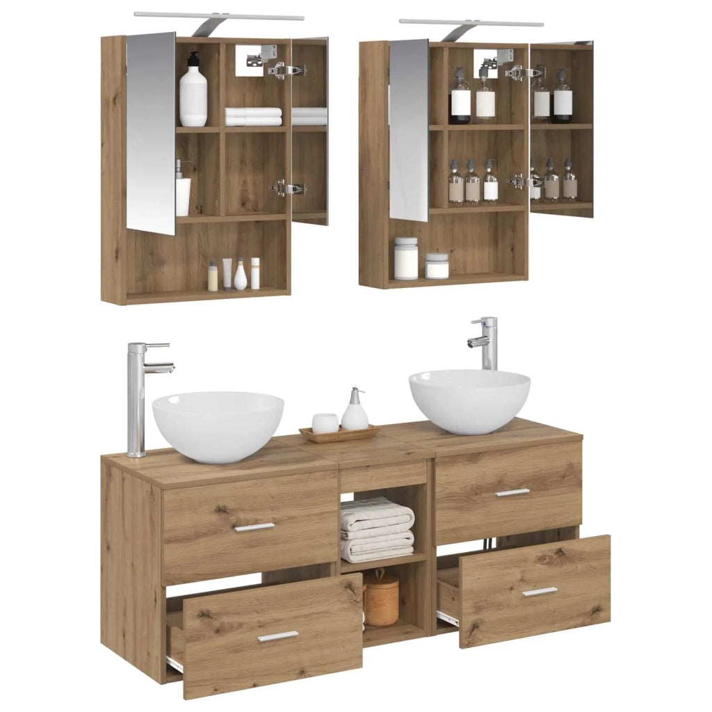 Set di mobili per il bagno 5 pcs Rovere Artigianale 3406726