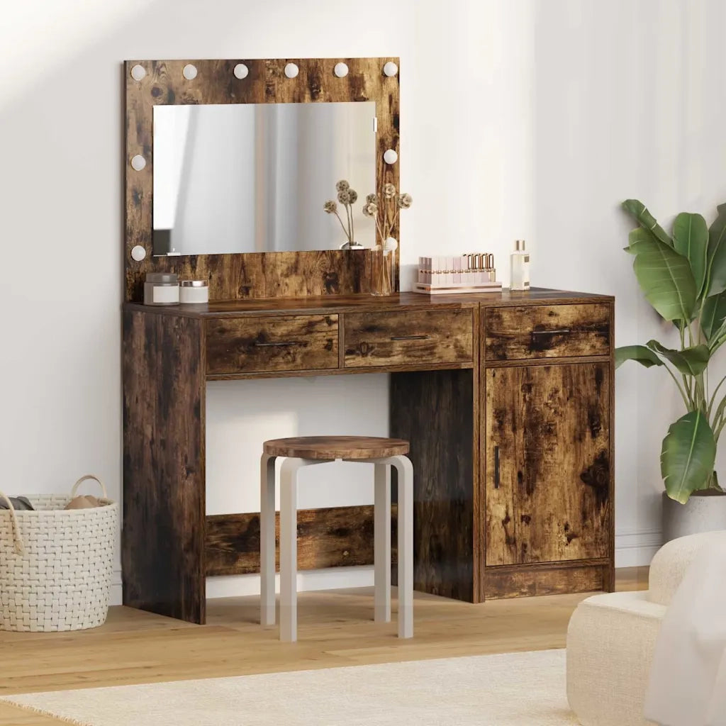 Tavolo da Trucco con cassetto 2 pcs Marrone Legno multistrato 3334231