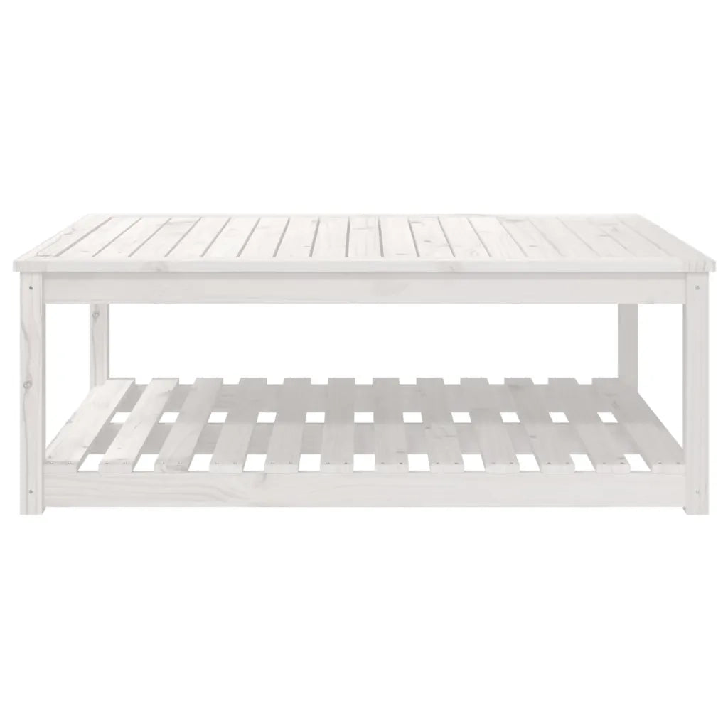 Tavolo da Giardino Bianco 121x82,5x45 cm Legno Massello di Pino 824149