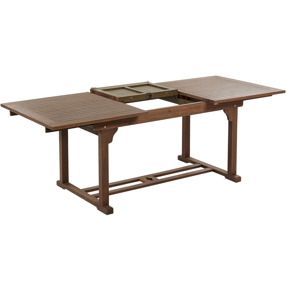 Set da giardino con 6 sedie in legno di acacia marrone scuro con schienale regolabile pieghevole in stile rustico