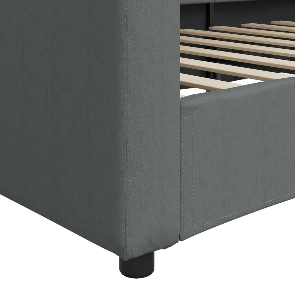 Letto da Giorno Grigio Scuro 100x200 cm in Tessuto