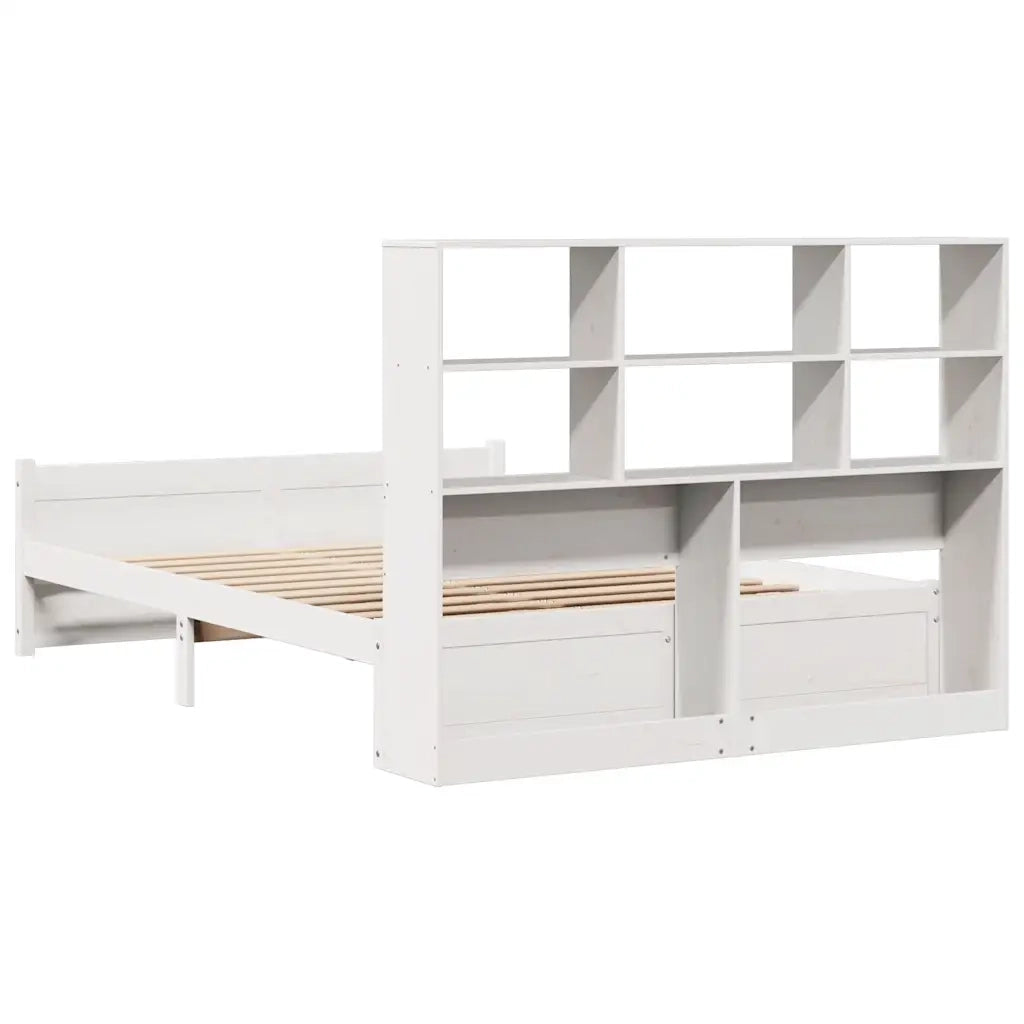 Letto Libreria senza Materasso Bianco 120x200 cm Legno di Pino 3322470