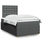 Giroletto a Molle con Materasso Grigio Scuro 120x200 cm Tessuto 3292038