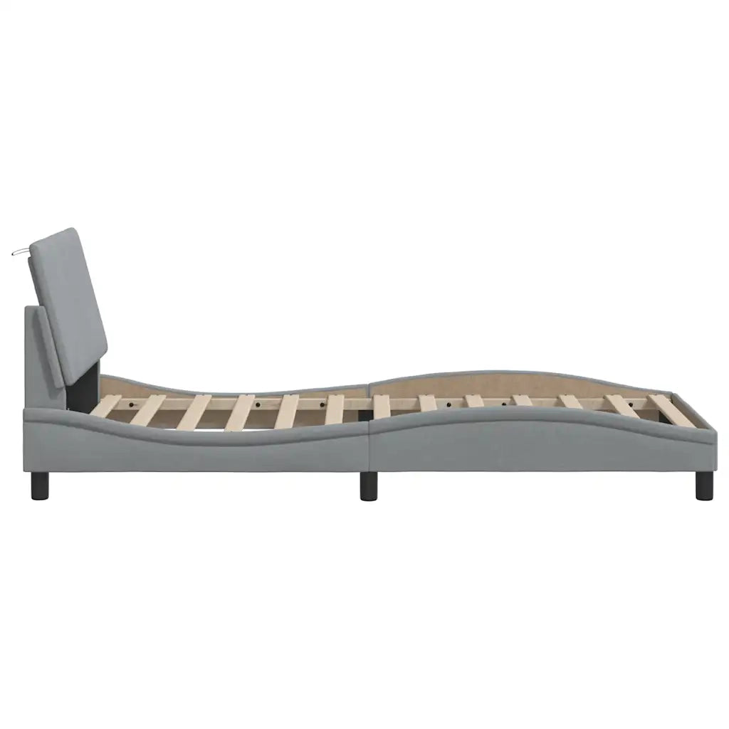 Giroletto senza Materasso Hanko Grigio Chiaro 90x190 cm Tessuto 3310426