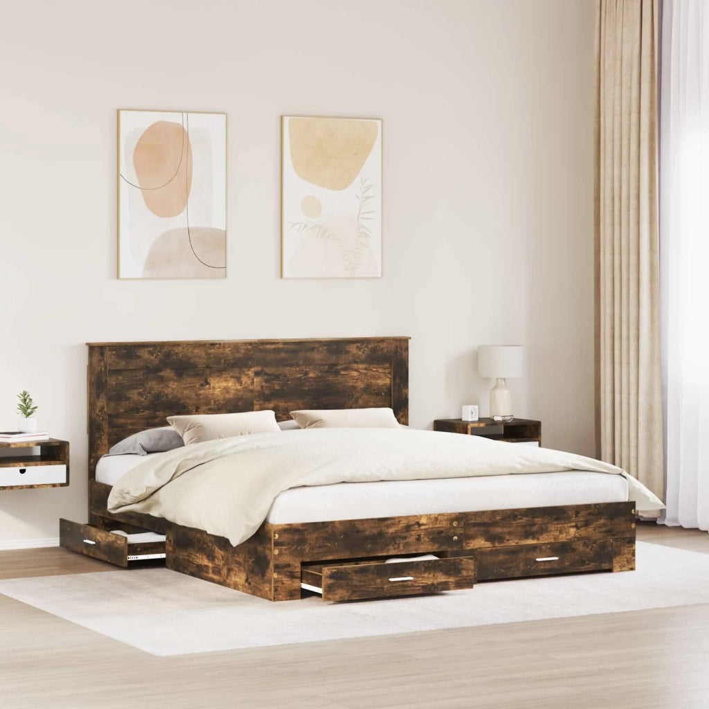Struttura del letto con cassetto con testiera Legno multistrato
