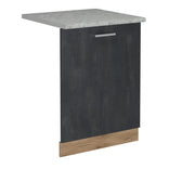 Pannello frontale della lavastoviglie R-Line Calce nera/Rovere dorato 60 cm, PL Marmo Vicco