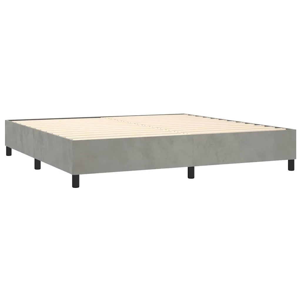 Giroletto a Molle con Materasso Grigio Chiaro 200x200cm Velluto 3144699