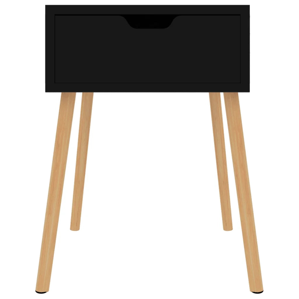 Comodino-Tavolino da notte Nero Lucido 40x40x56 cm in Legno Multistrato