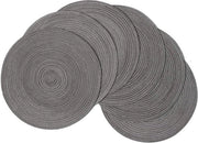 Set di 6 piatti di tovaglietta intrecciata, cotone, manufatto a mano, lavabile, per vacanza, festa, matrimonio, piatti di tovaglietta con glitter