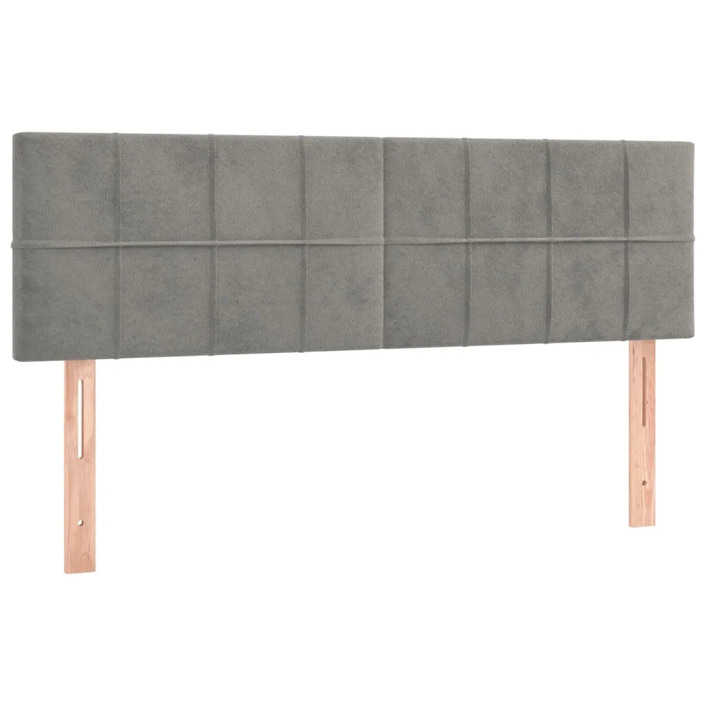 Letto a Molle con Materasso e LED Grigio Chiaro 140x200 cm Velluto