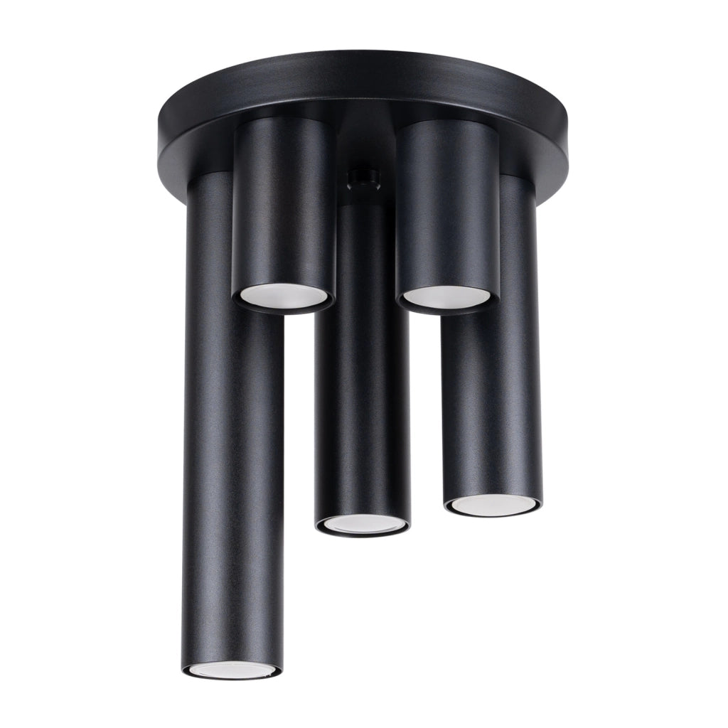 Plafoniera moderna nera tonda Ø25 5xGU10 MODENO Pure
